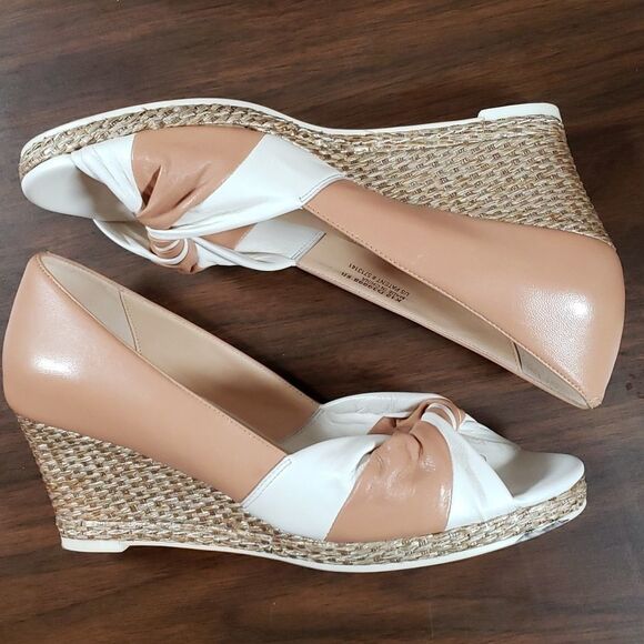 COLE HAAN Ava Open Toe Espadrille Wedges Size 8B Nike Air Technology Sole in Box - Picture 1 of 9